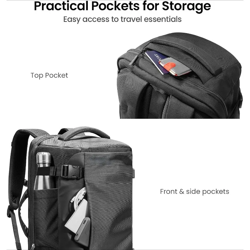 Travel Backpack 40L, TSA Friendly Flight Approved Carry-on Luggage Hand Water-resistant Lightweight Business Rucksack,