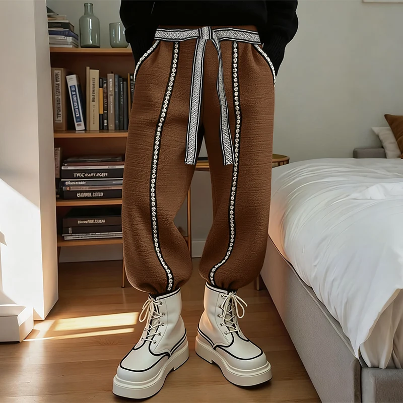 

INCERUN Men Pants Patchwork Joggers Lace Up Casual Trousers Men Streetwear Pockets Loose 2025 Fashion Casual Male Long Pants