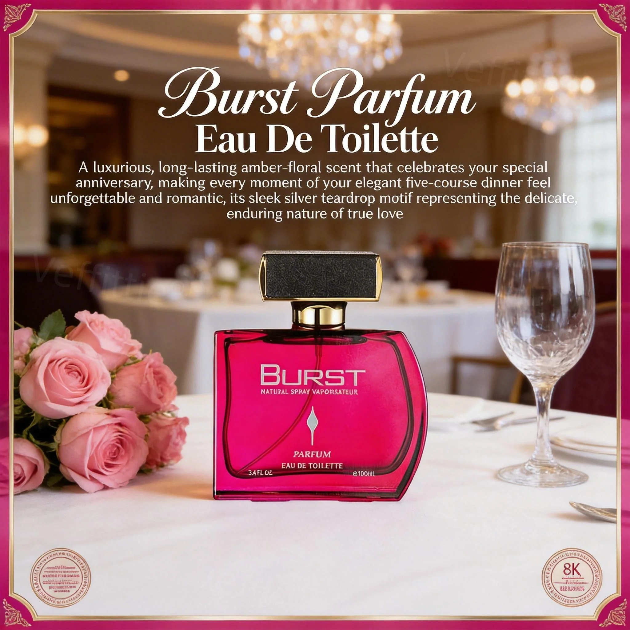 Romantic Caramel Bloom 100ml Eau De Toilette, Fragancia Dulce de Larga Duración, para Citas Nocturnas, Momentos Íntimos, Mezcla para una Noche Romántica