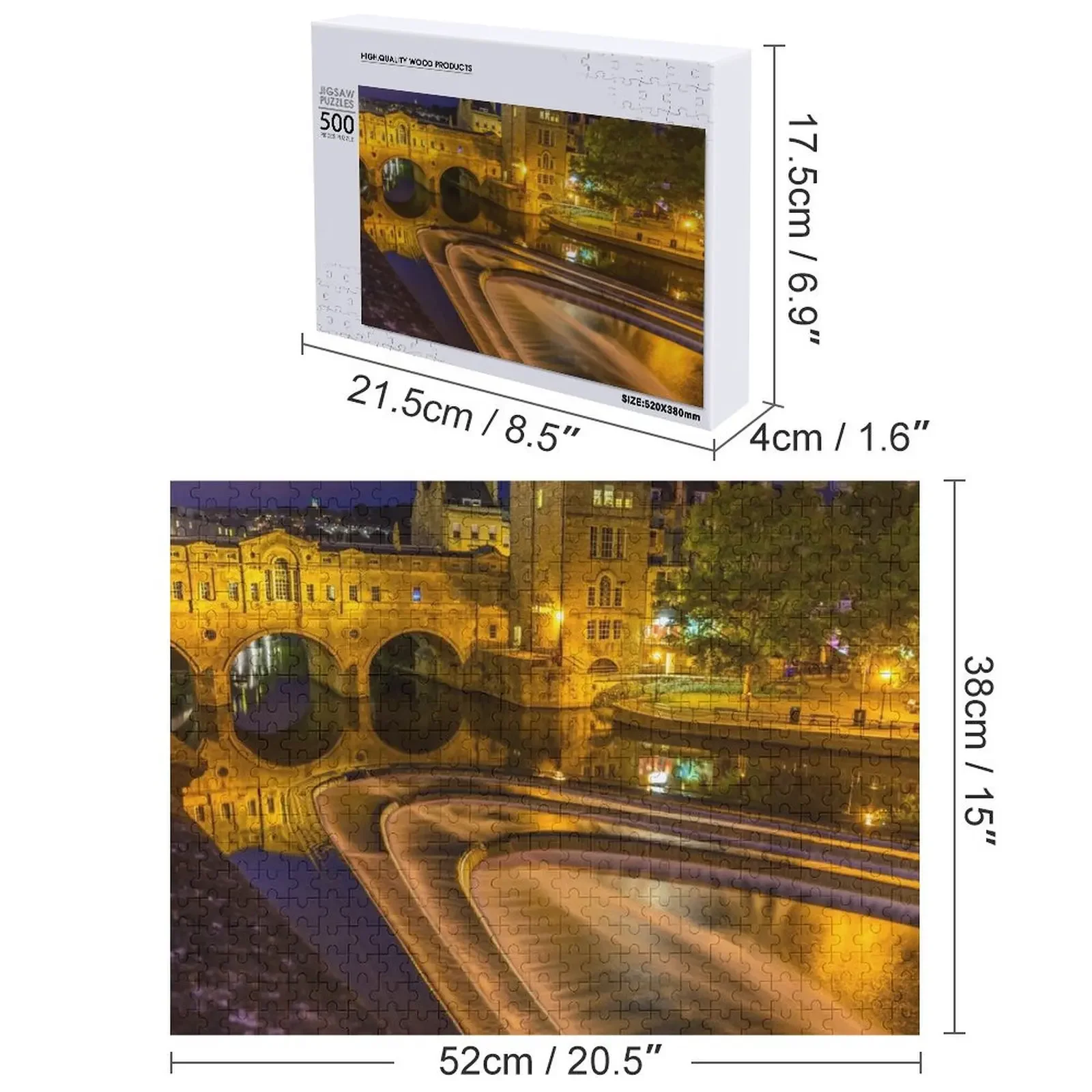 Puteney Bridge, Bath, Angleterre Puzzle Animal Personnaliser avec Photo Idées cadeaux personnalisées Puzzle