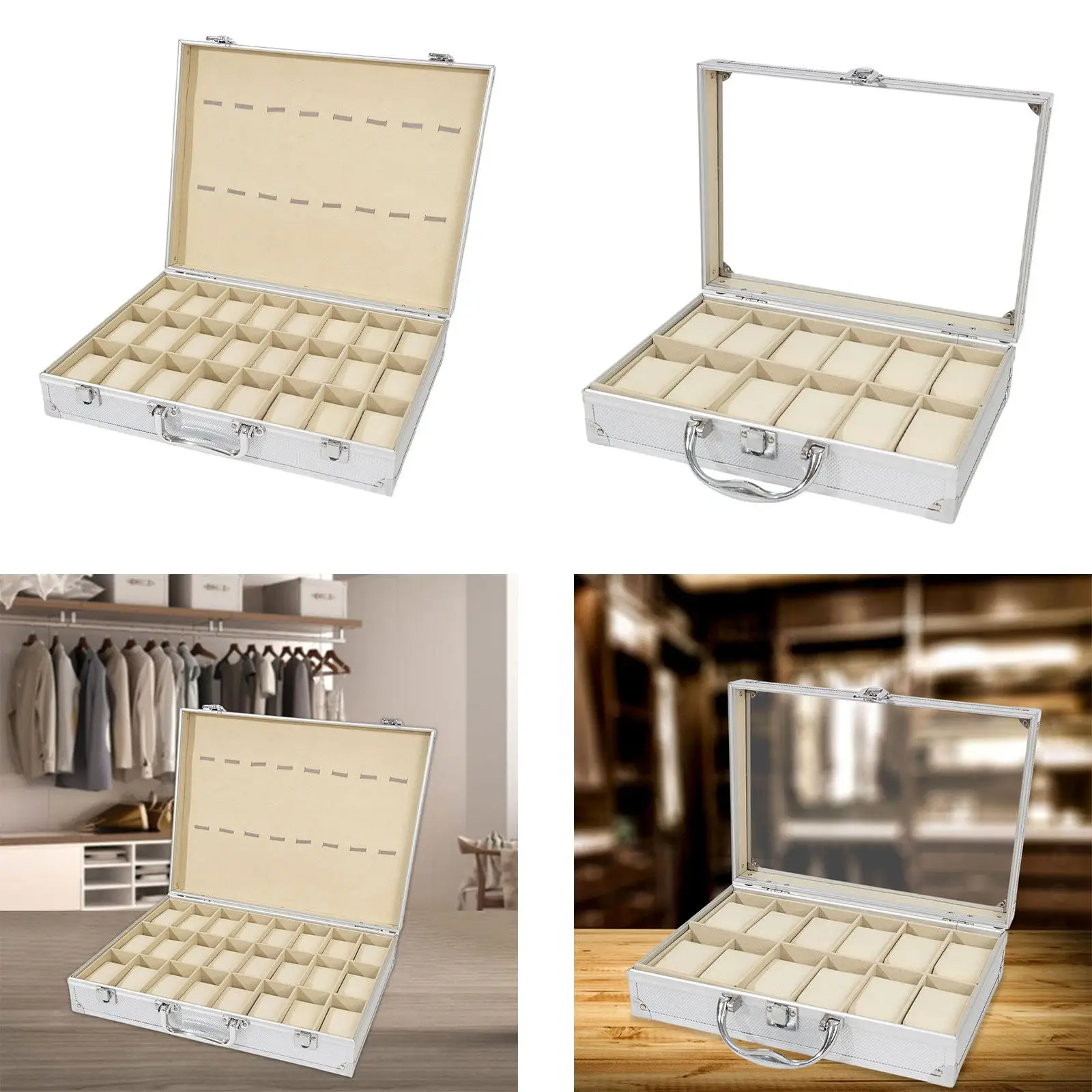 حقيبة حمل للساعة، منظم محمول، حامل مدمج، صندوق ساعة فاخر للرجال، عرض لهواة جمع الزوج والأب