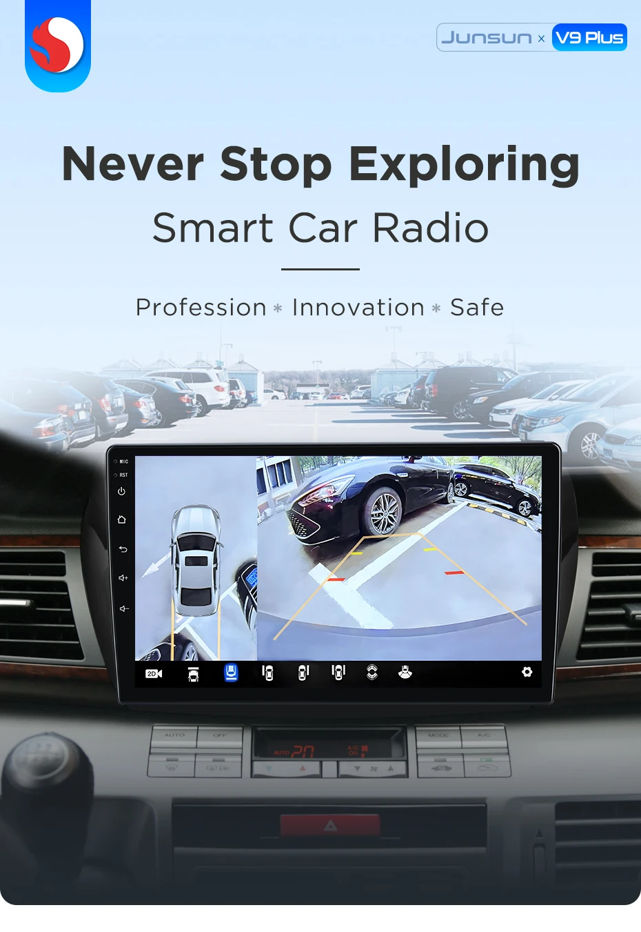 Junsun Autoradio für Honda EDIX FRV FR-V 2004-2009, kabelloses CarPlay, Android Auto, 360-Grad-Kamera, intelligentes System, GPS, RDS, DSP, WIFI, 4G-LTE, KI-Sprachsteuerung, 2 DIN Autoradio, Auto-Multimedia-Navigation, integrierte 4G-Cloud, eSIM – Detail 2