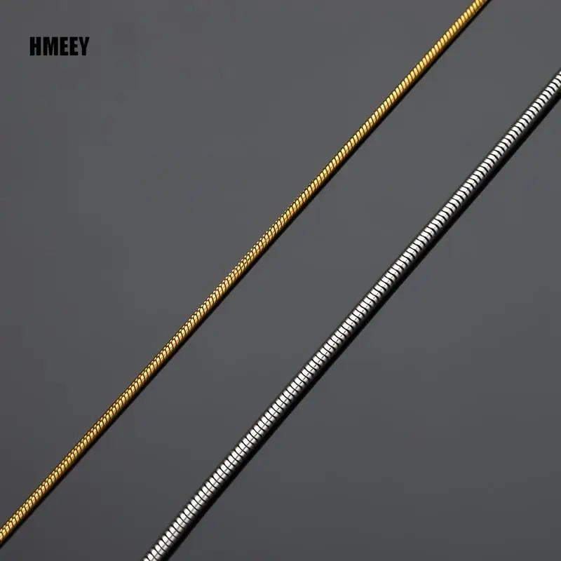 Hmeey Inoxidable złoty kolor łańcuszki 1-5mm stalowe łańcuszki wężowe naszyjnik Twist liny biżuteria kobiety długie łańcuszki akcesoria