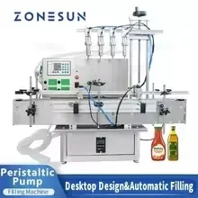 ZONESUN ZS-DTPP4E Desktop Auto Liquid Filler 4 Heads Peristaltic Pump Sauce Juice Perfume Essential Oil Bottle Packing Equipment