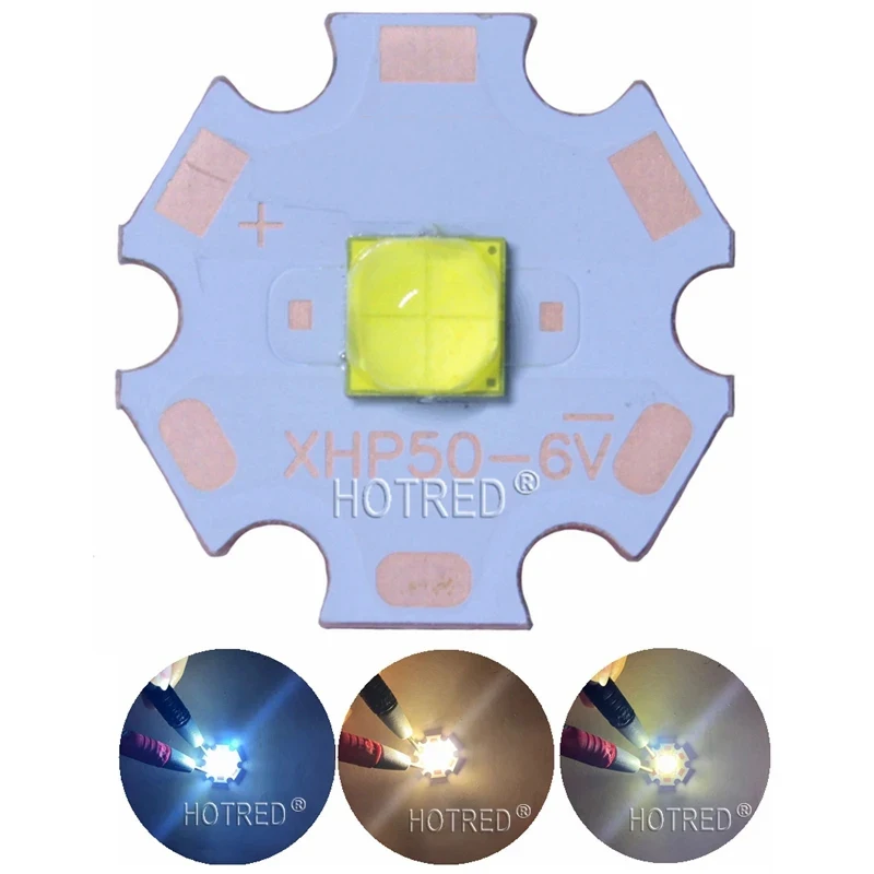 Originale XHP50 XHP50.2 XHP70 XHP70.2 2a generazione bianco freddo neutro bianco caldo LED emettitore 6V 12V con PCB in rame da 20mm