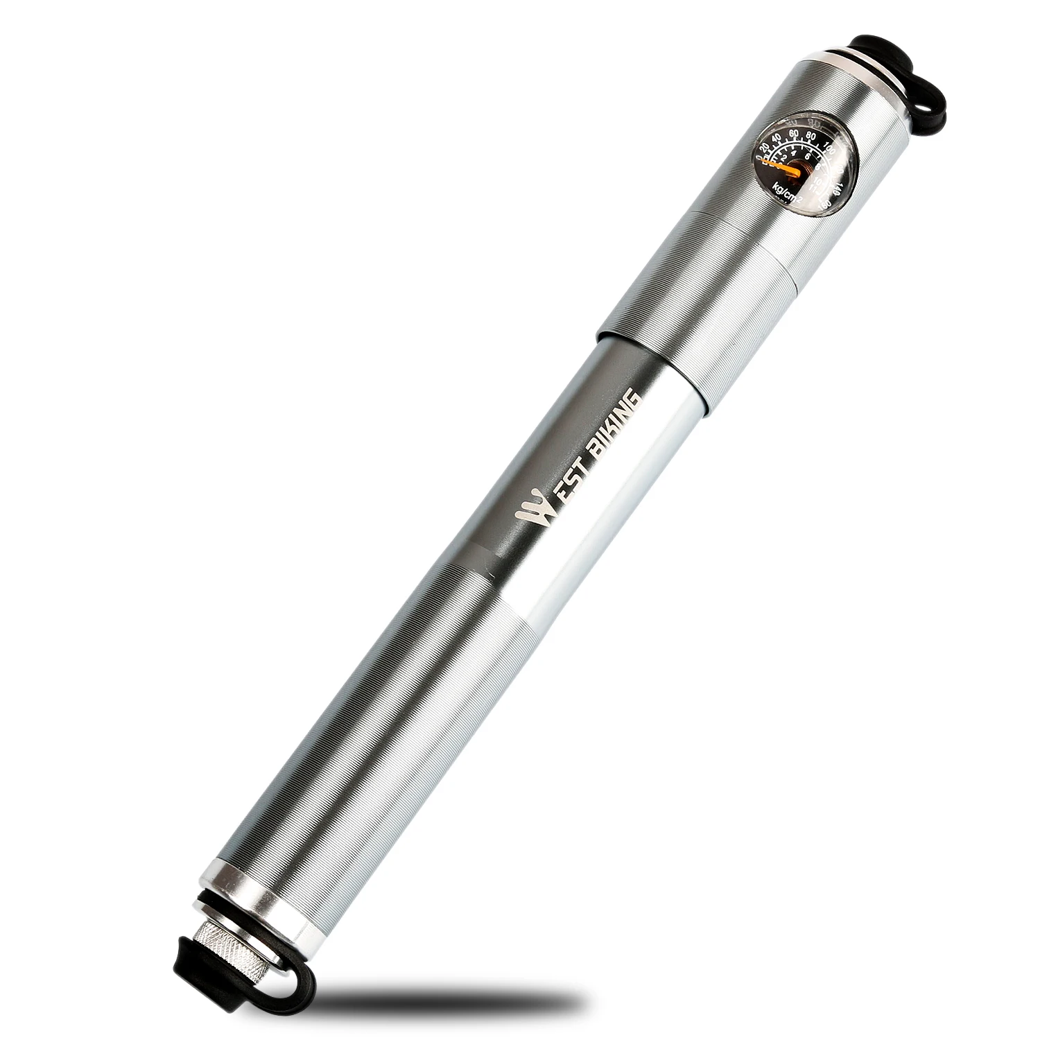AliExpress West Biking WEST BIKING Mini Portable Bike Pump 160PSI Pressure Gauge Dual Schrader Presta Valve Telescopic Hose Aluminum Alloy Air Pump
