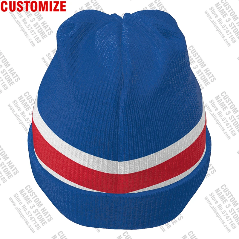 Iceland Knitted Hat 3D Free Custom Name Winter Cold Pullover Icelandair Isl Flag Knit Icelandic Keep Warm Caps Is Hip Hop Beanie