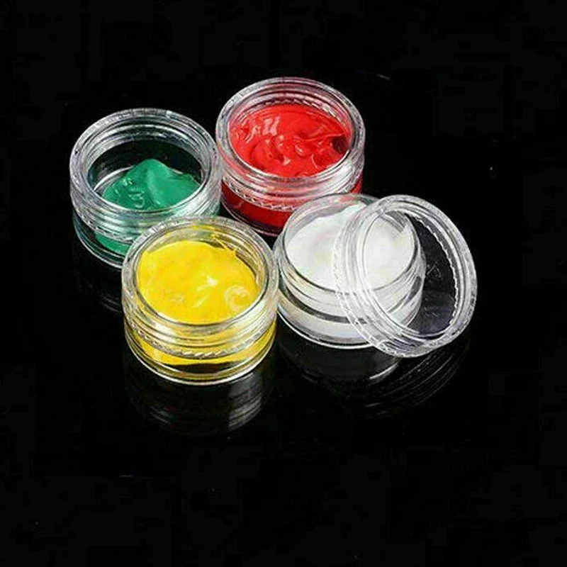 20pcs 3g-20g Empty Clear Plastic Sample Container Cosmetic Jar Lotion Nail Make Up Powder Pot