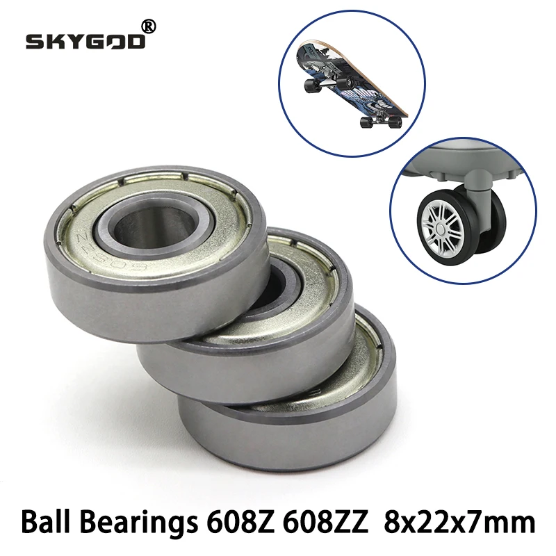 Ball Bearings 608Z 608ZZ ABEC-7 Deep Groove 8x22x7mm Mini Ball Bearing Carbon Steel for Skateboard Scooter 3D Printer Parts