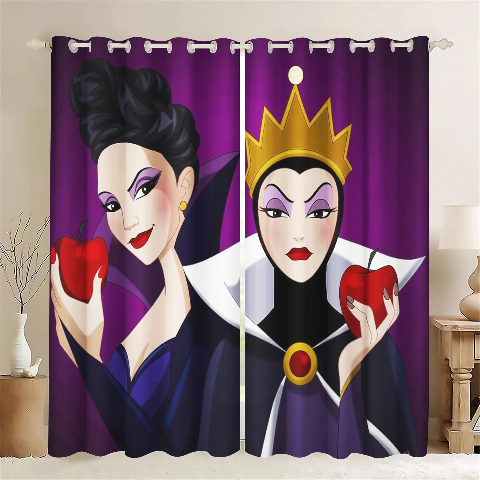 

Villains Maleficent Ursula Evil Queen Anime Curtains for Living Room, Suitable for Children and Adults, Cartoon, Household