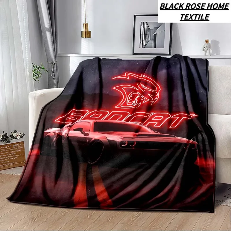 Fashion Art Print Srt Hellcat Racing Blanket Living Room Sofa Noon Break Pluszowy koc do spania Boys Bedroom Miękkie prześcieradło Prezent