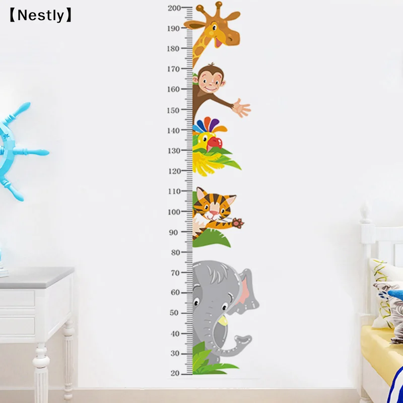 New Self Adhesive Animal Height Stickers For Children's Rooms Measuring Height For Kindergarten Babies Wall Decoration〔Nest〕