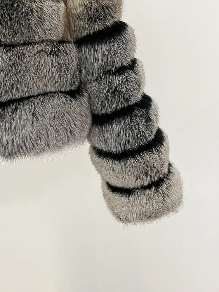 Femmes 2025 nouvelle mode d'hiver haut chaud vêtements dame grande taille veste de fourrure de renard naturel vêtements court réel manteau de fourrure femme