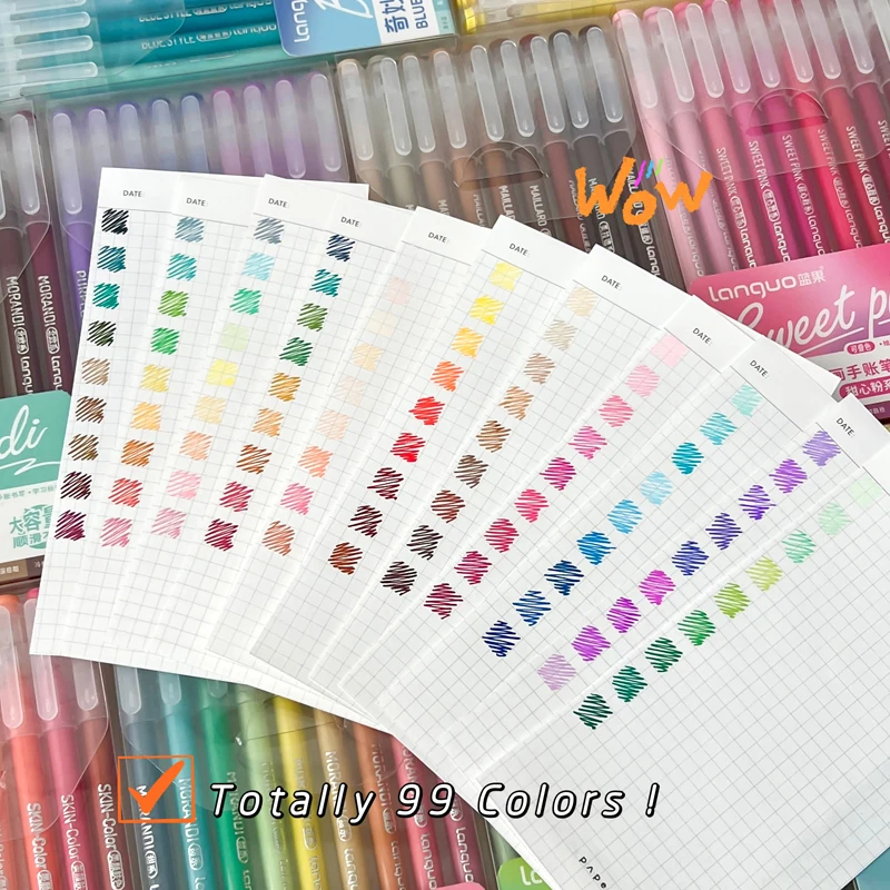 9PCS/Set Multicolor Gel Pen Colored Painting Gel Ink Pen 0.6MM DIY Graffiti Pen Morandi Retro Color Drawing Pen Art Supplies New image 6