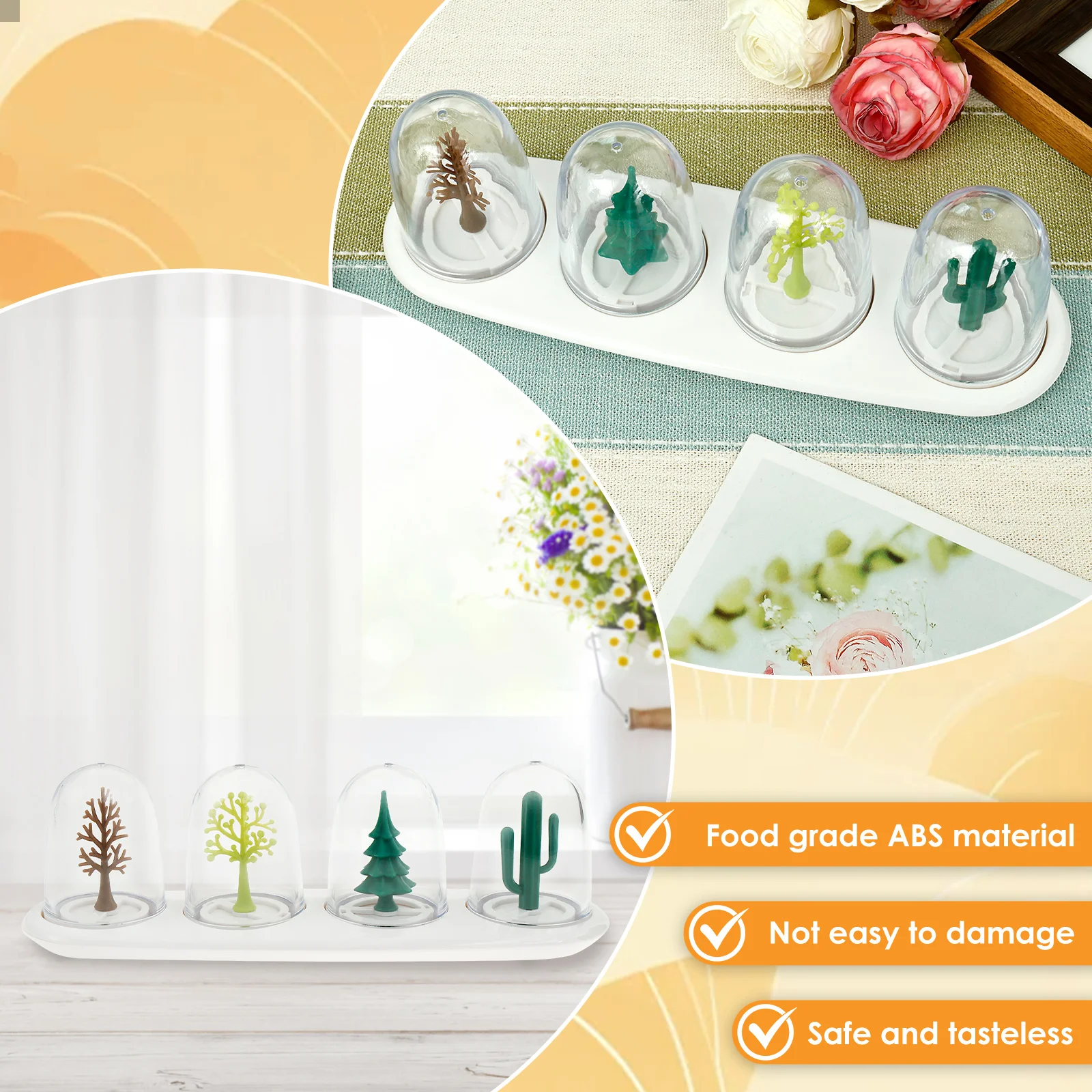 4 قطعة برطمانات توابل مع صينية زجاجات توابل إبداعية للمطبخ للفصول الأربعة/حاويات توابل على شكل حيوانات