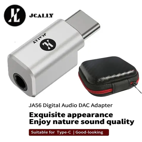 JCALLY JA56 ALC5686 Type-c to 3.5mm HIFI Adaptar Amp DAC 384kHz/32bit In-ear For iPhone 15 Android Adaptar Decoding