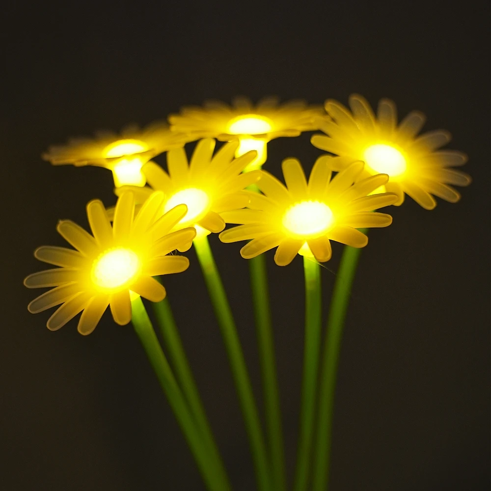 Solar White Daisy Floor Plug-In Courtyard Light, LED Waterproof Lawn Light, Suitable For Courtyard,Garden,Landscape Decoration