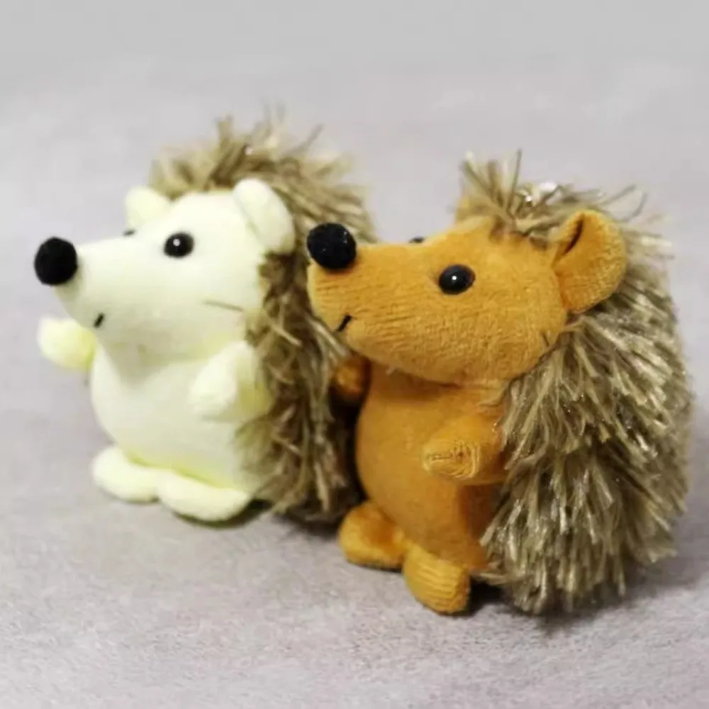 Creative Portable Hedgehog Keychain 10cm Soft Faux Fur Keychain Backpack Charm Unisex