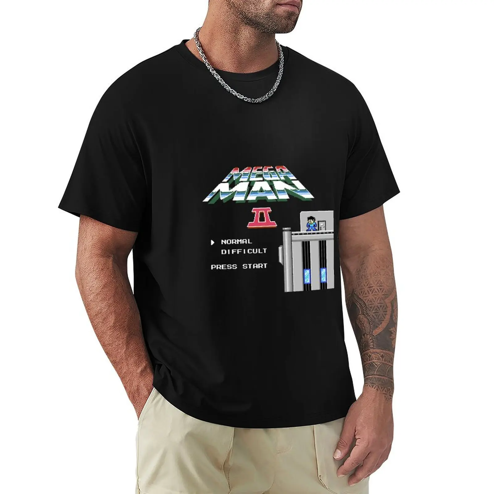 

Megaman 2 - He's up on the effin' roof T-Shirt football t shirt Anime t-shirt korean fashion black t-shirts for men