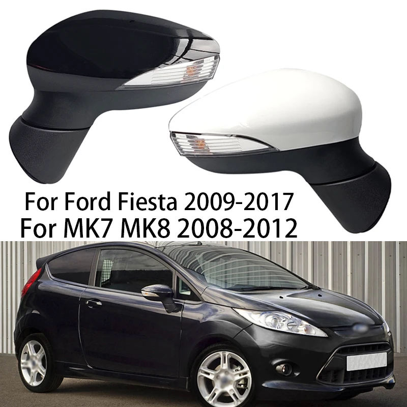 Left Right Car Door Wing Mirror Assembly For Ford Fiesta 2009-2017 MK7 MK8 2008-2012 Auto With Indicator Light Manual Folding