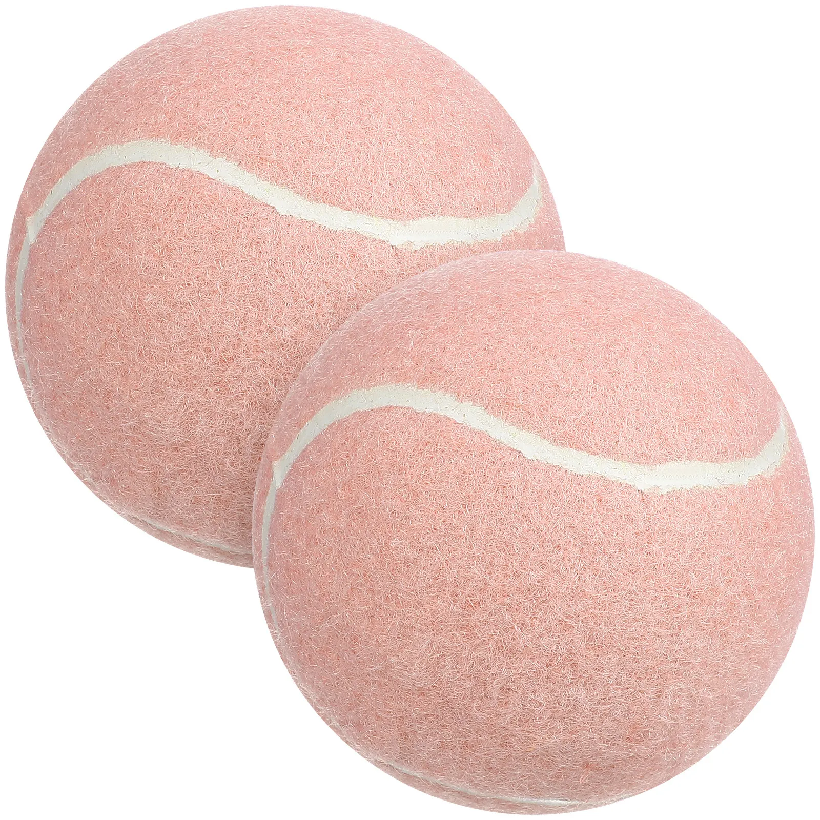 

2Pcs Pink Tennis Balls Training Playground Rubber Beginner Practice Ball for Players Hand Eye Coordination Tennis Balls