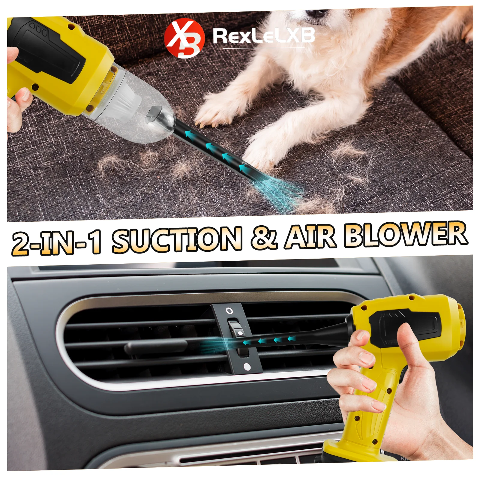 Ручной автомобильный пылесос Беспроводной пылесос 2-в-1 и пылесос с несколькими насадками для аккумулятора Dewalt 20 В (без аккумулятора)