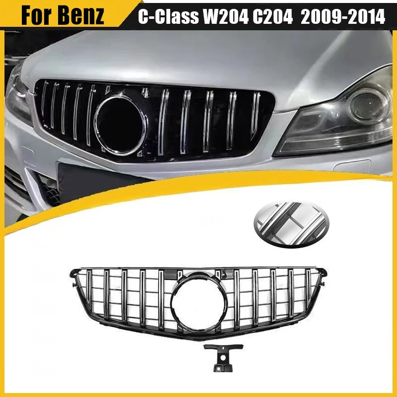

Front Bumper Grill For Mercedes Benz C Class W204 C204 2009 2010 2011 2012 2013 2014 C180 C200 C250 C300 GT Style Racing Grilles