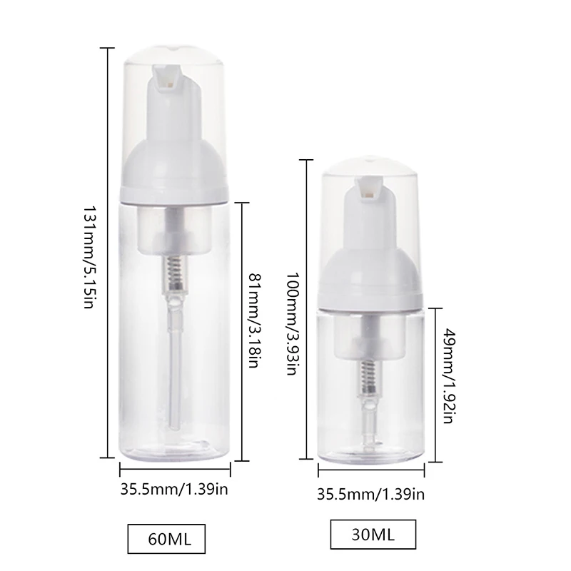 5 Stück 30/60ml Schaum pumpen flasche leerer Gesichts reiniger Kosmetik flaschen Seifensp ender nachfüll bares Hände desinfektion mittel