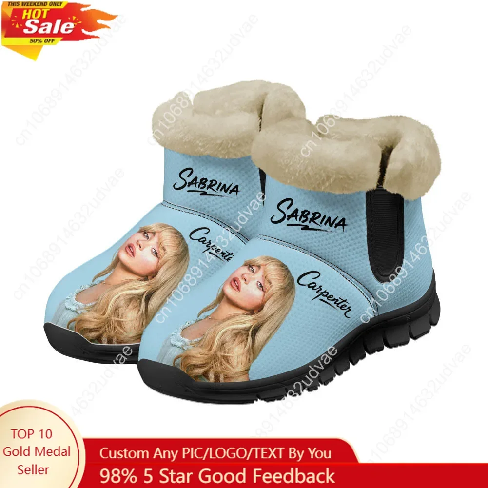 

Sabrina Carpenter Plush Shoes Boots Mens Womens Keep Warm Sneakers Pop Singer Boot Casual Couple Sports Customized Sneaker Black