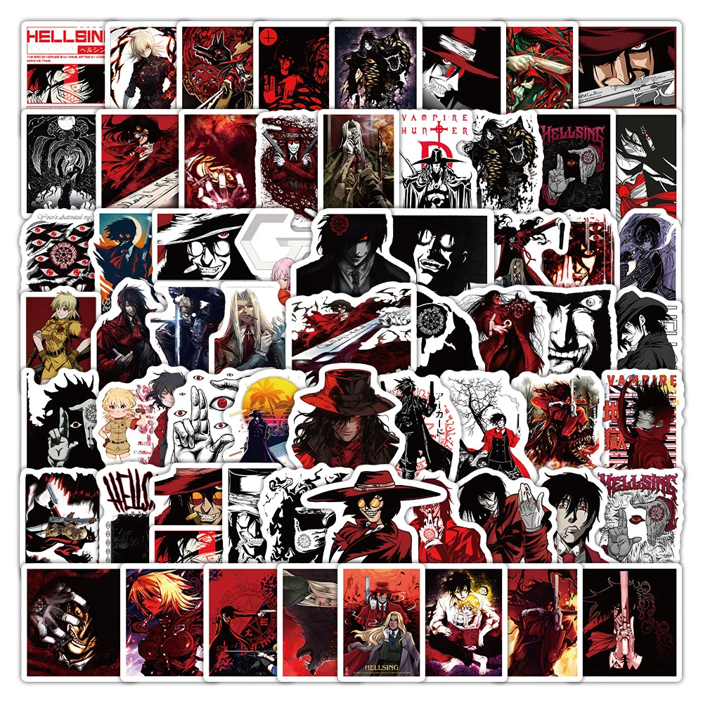 10/30/50/100pcs Cool Anime Hellsing Graffiti Stickers Decals Kids Toys DIY Skateboard Phone Laptop Motorcycle Waterproof Sticker