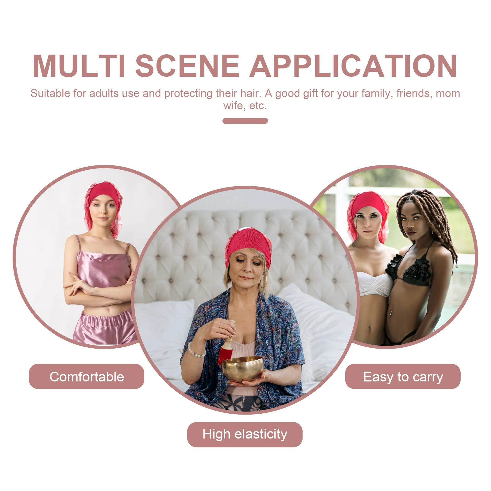 

Headband Scarf Hat 2pcs Lightweight Cotton Polyester Chemo Caps for Women Skin Friendly Wraps Nurse Spa Makeup