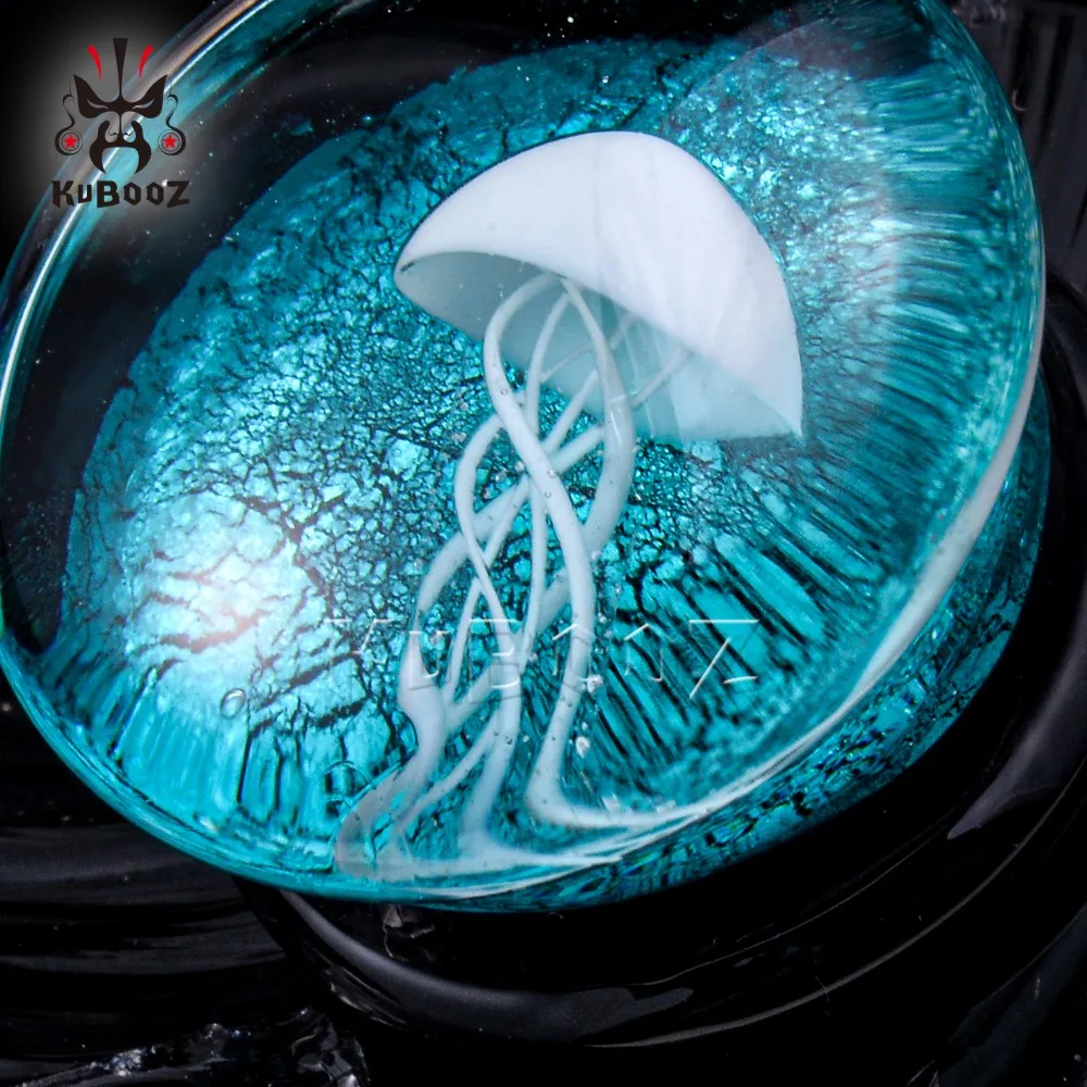 Imagem -05 - Vidro Azul Jellyfish Ear Expansores Brinco Piercing Jóia do Corpo Plugs e Calibres Strechers e Túneis 28 Pcs Atacado