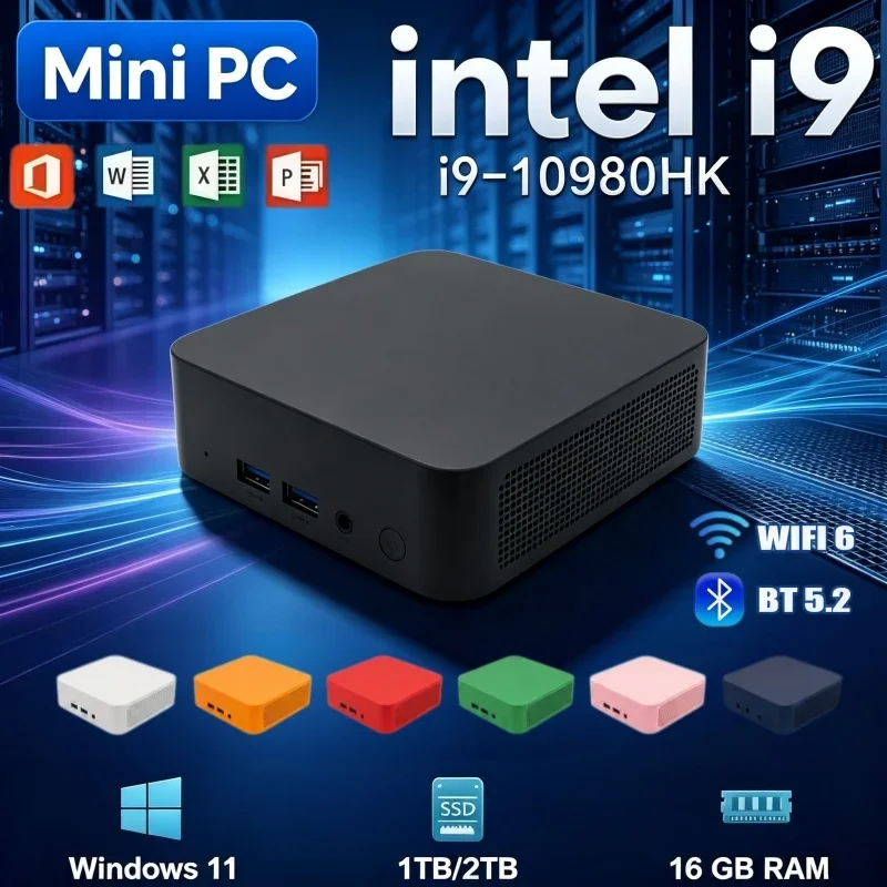 高性能ミニpc。intel-core-i9-10980hkプロセッサー、32gb-ram、2tb-ssd、windows-11、wi-fi-6、bluetooth-52、4k対応。オフィスや学習、ゲームに最適なポータブルpc。