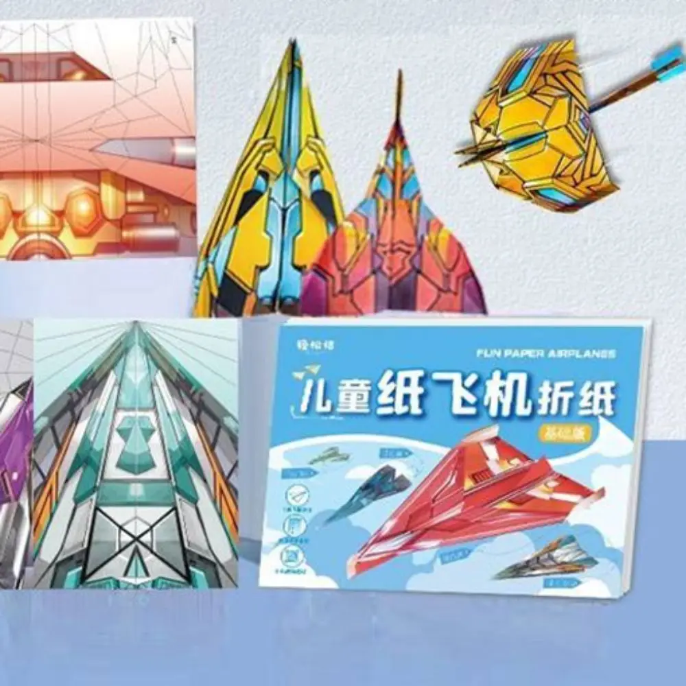 Paper Handmade Airplane Origami Art Learning Montessori Airplane Origami Set Folding Cartoon Versatile Paper Aircraft Toy