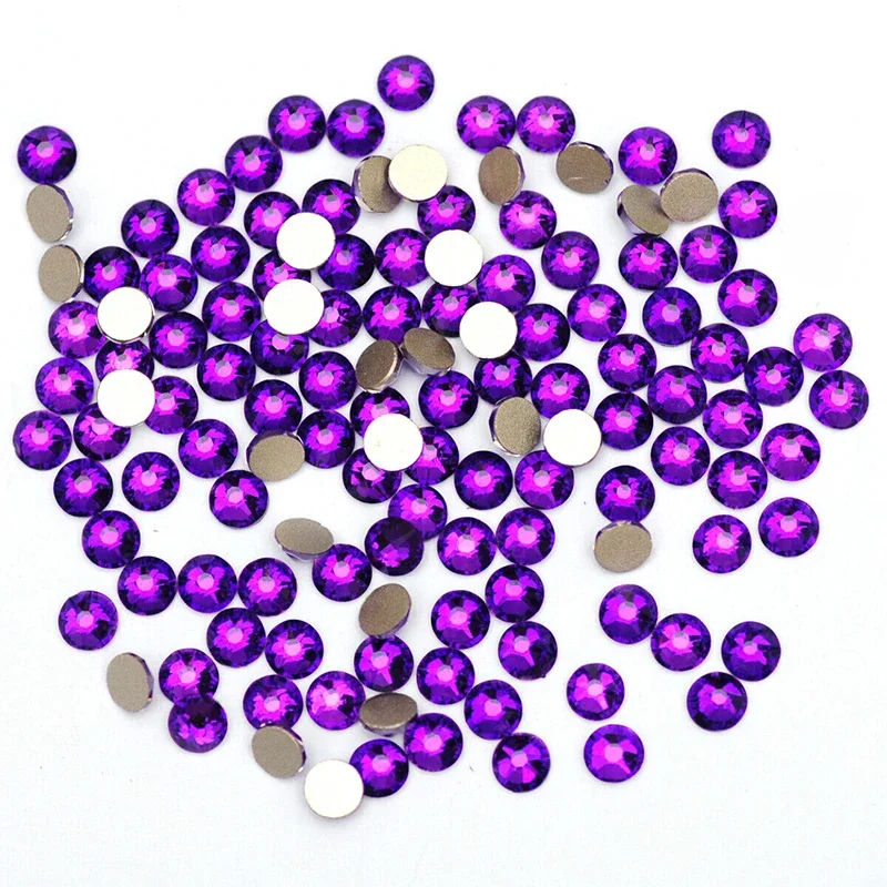 YANRUO 2088 Non hotfix 16 cut Charm Purple Velvet Charm Nail Art Crystal Rhinestones DIY Craft Decor For Dresss