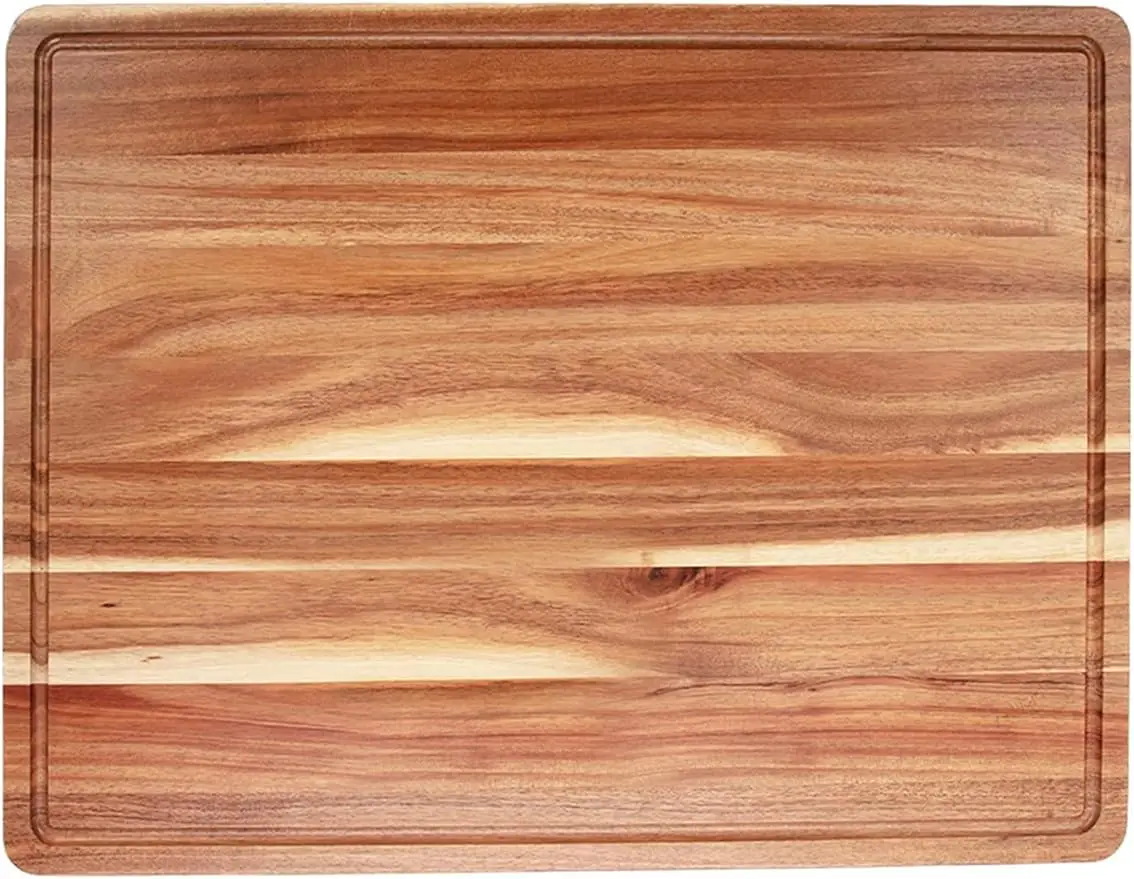 

Wooden Cutting Boards for Kitchen 24" x 18" Large Cutting Board with Juice Groove and Side Handle Chopping Board Butcher Block