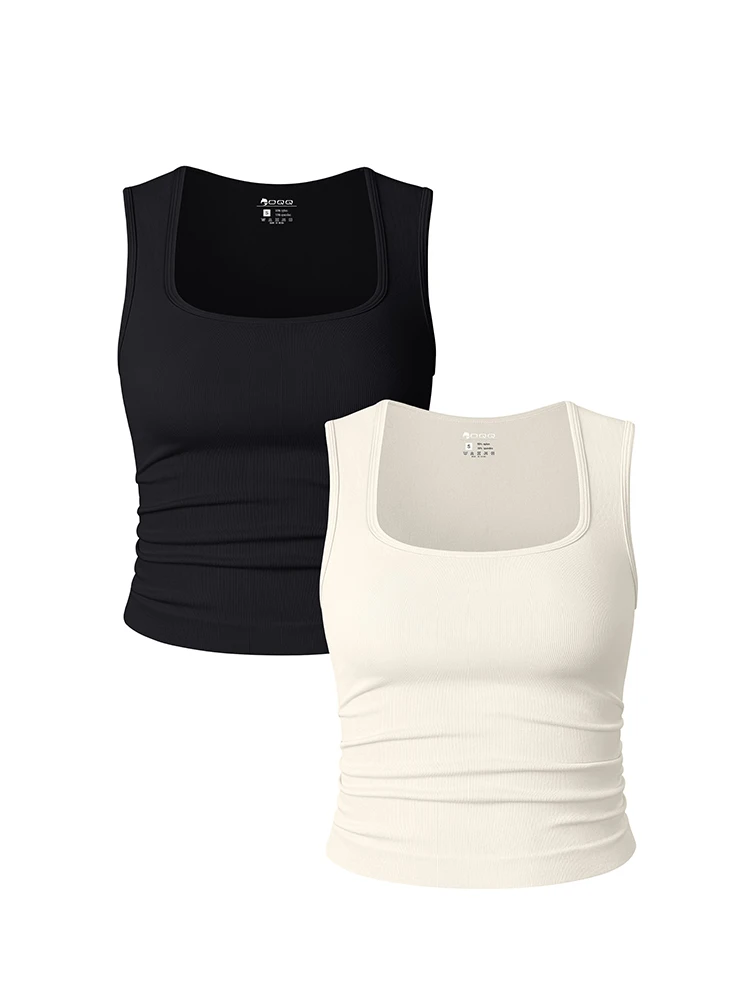 Women U Neck Ribbed Tank Top Summer Basic Elastic Solid Color Top Sexy Sleeveless Casual Sports Yoga Women's Vest image 3