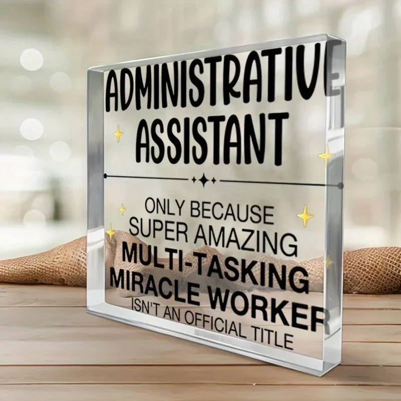 CIFBUY Acrylic Desk Sign 2D Administrative Assistant Office Decor Home Wall Art Modern Creative Room Decoration Gift