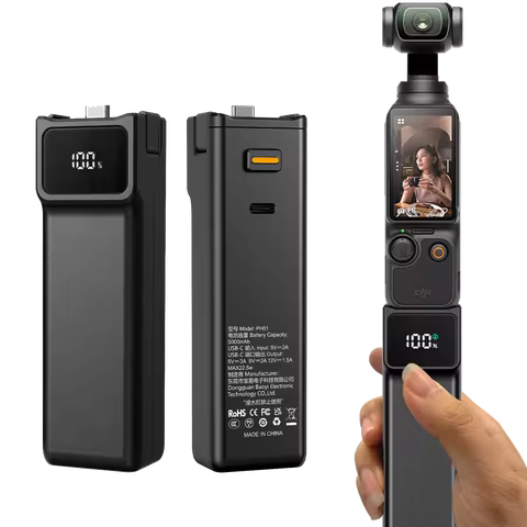 Portable Battery Handle Handheld Battery for DJI Osmo Pocket3 Camera Charger Battery 5000mAh Expansion