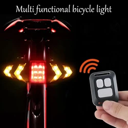 Bicycle Turn Signal Taillight USB Wireless Remote Control Mountain Bike Tail Light Intelligent Tail Light Bicycle Accessories