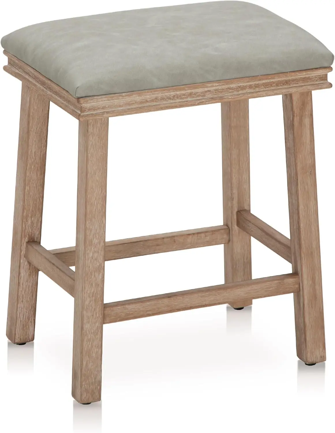

Bar Stools - Solid Wood Legs Counter Height Barstools With Upholstered Seat, 24 H Kitchen Counter Island Stools