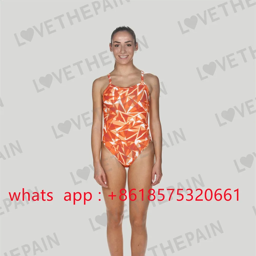 Female Swimsuit Triathlon Back Sexy One-piece Suit Swimwear Functional Training Swimsuit Swimminggown Skeleton Printing 2026