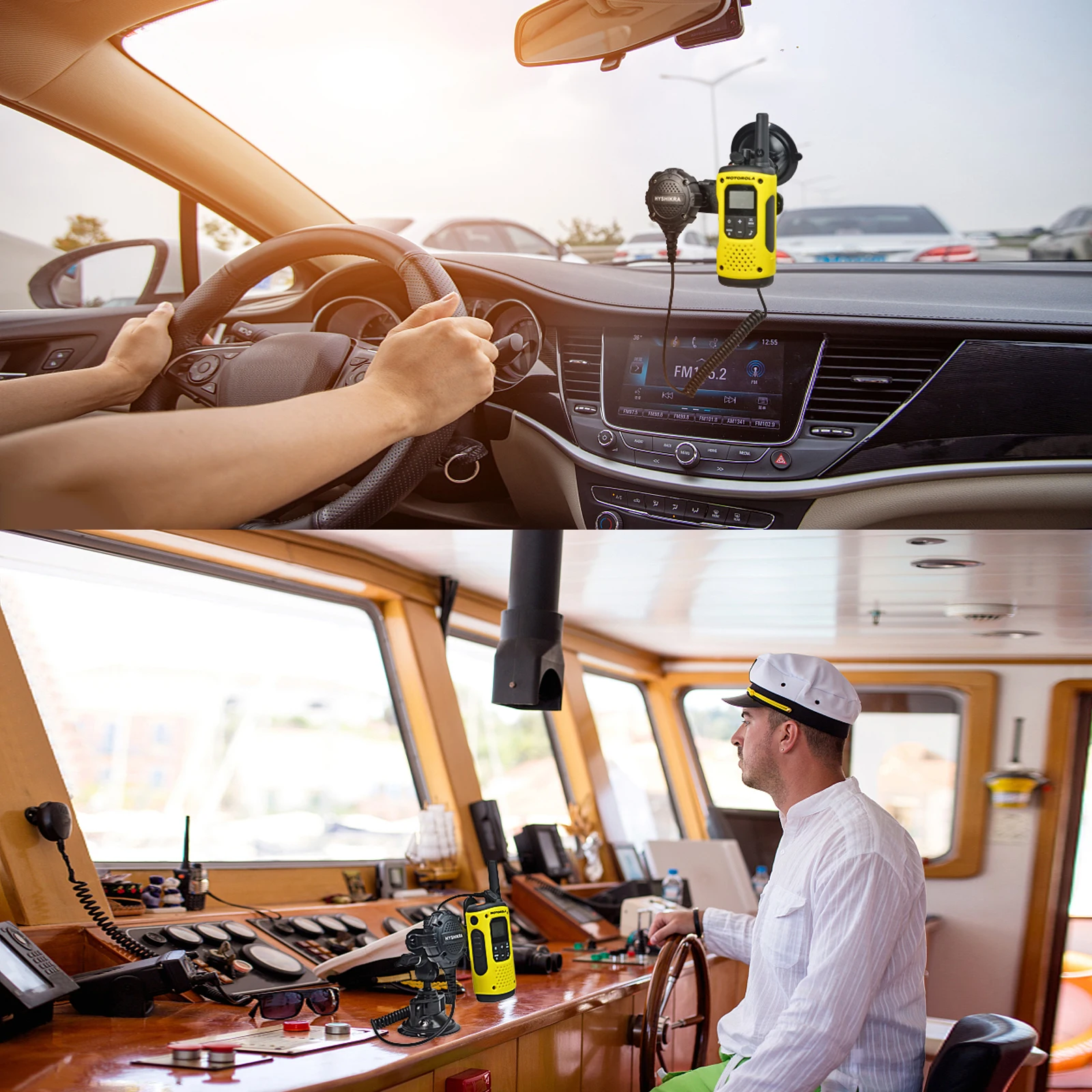 سيارة شفط كأس اسلكية تخاطب جبل ، مكبر الصوت هيئة التصنيع العسكري حامل السيارة ، راديو كليب حامل لموتورولا BaoFeng يده أجهزة الراديو اتجاهين