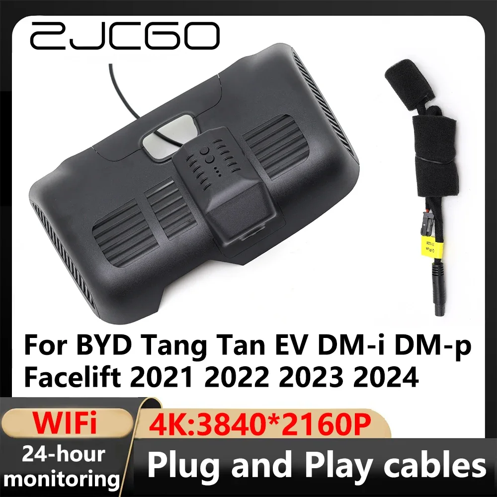 ZJCGO 4K Wifi 3840*2160 DVR Dash Cam Camera Video Recorder for BYD Tang Tan EV DM-i DM-p Facelift 2021 2022 2023 2024