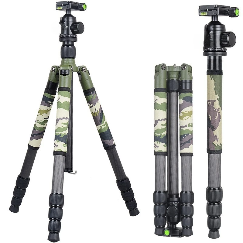 T-284C + FB-1 profissional tripé de fibra de carbono conjunto gimbal câmera SLR tripé gimbal