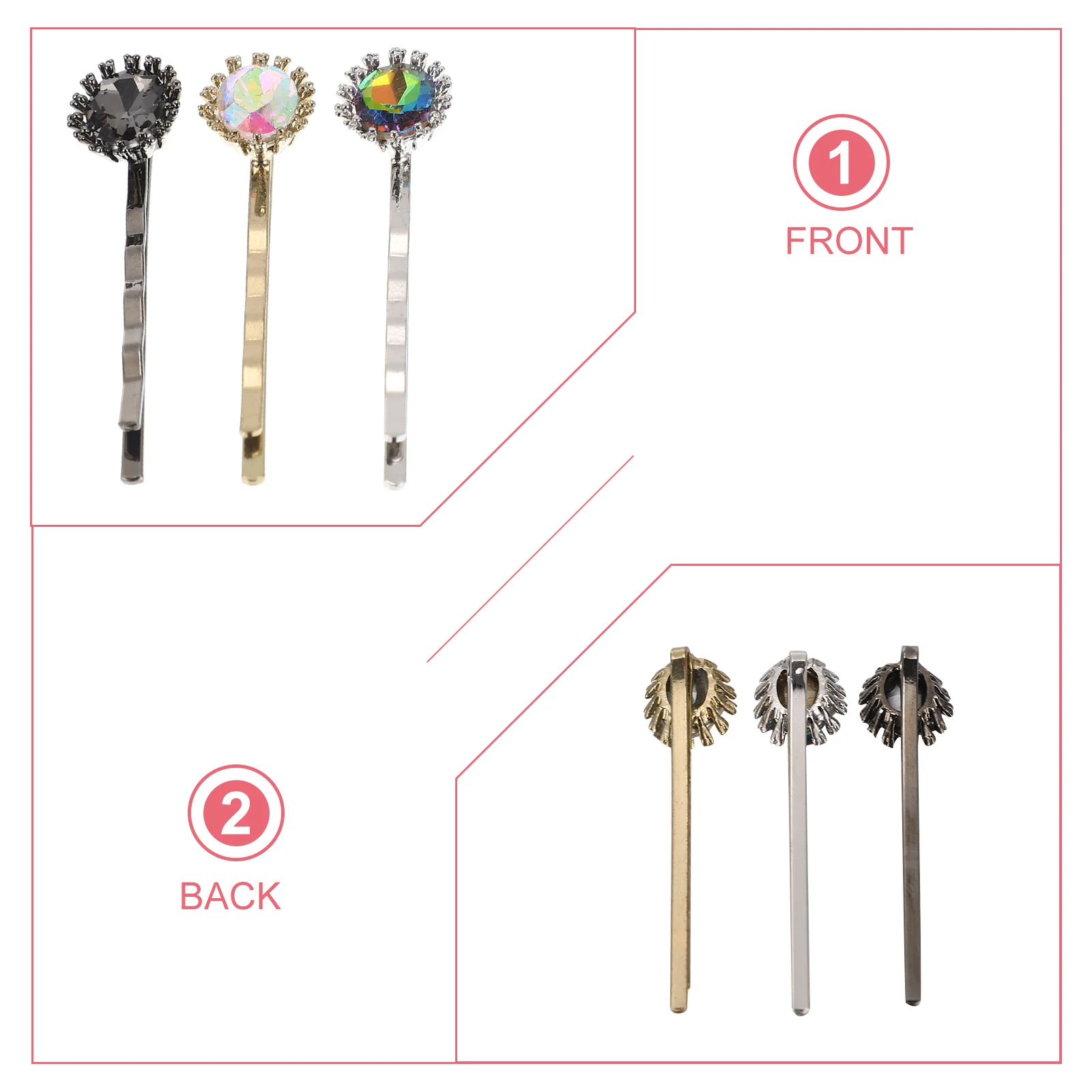 

6pcs Zircon Pins Decorative Clips Styling Accessories Cubic Zirconia Jewelry Lightweight Elegant Simple Design Durable