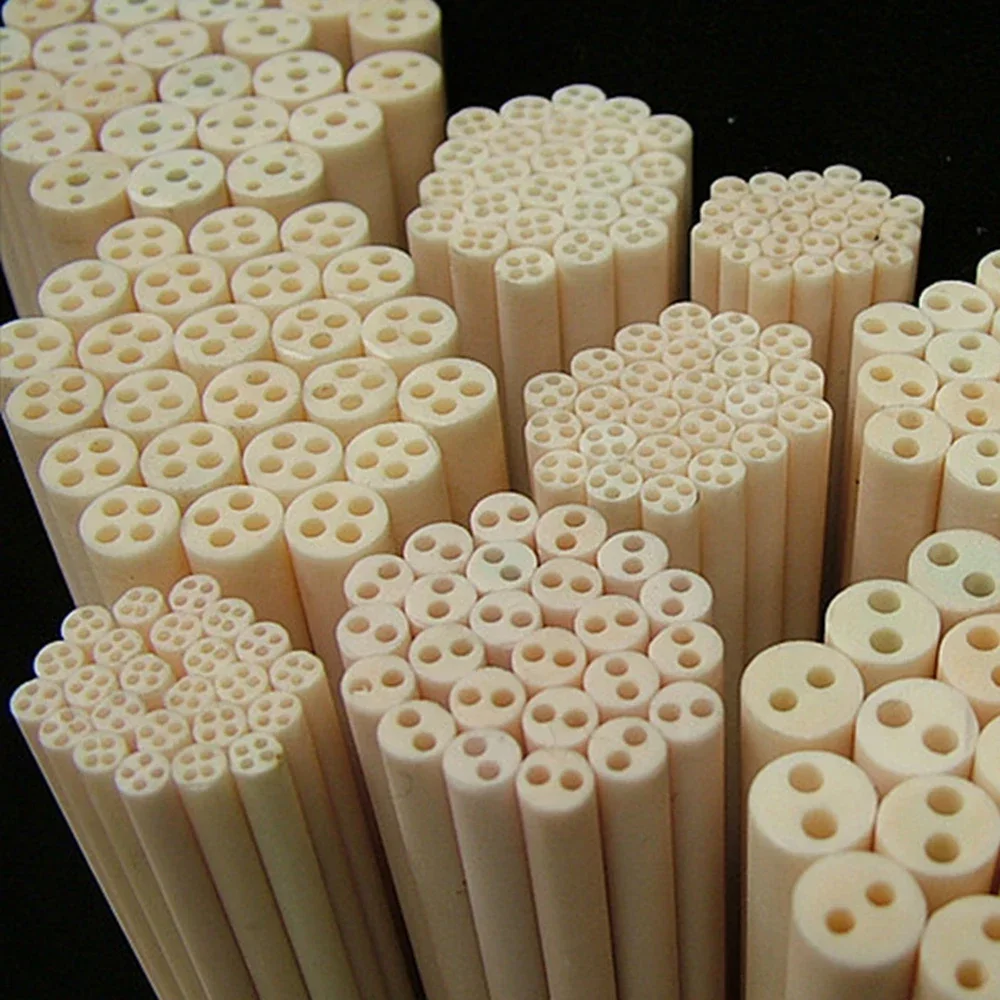 1PC Alumina Ceramic Tube With 2 Hole OD 1-8mm High Temperature Resistant Insulation Hollow Thermocouple Protection Ceramic Tube