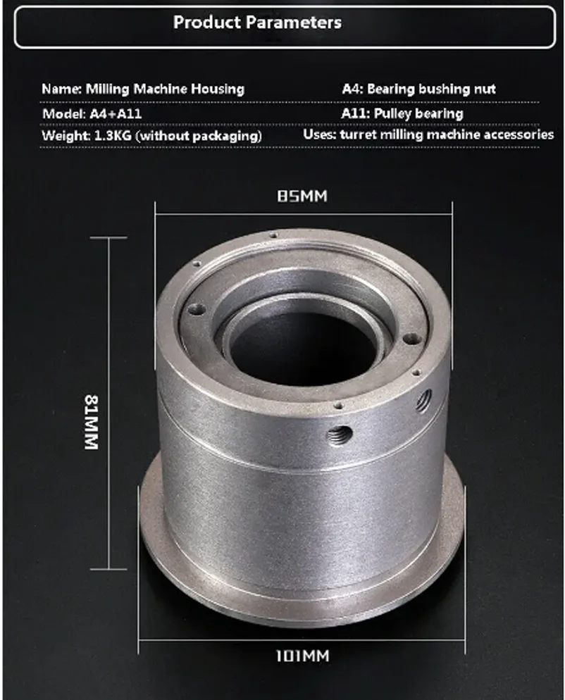 

Milling Machine Tools Accessories A4+11 Spindle Pulley Bearing Sleeve Mill Parts 1PC NEW