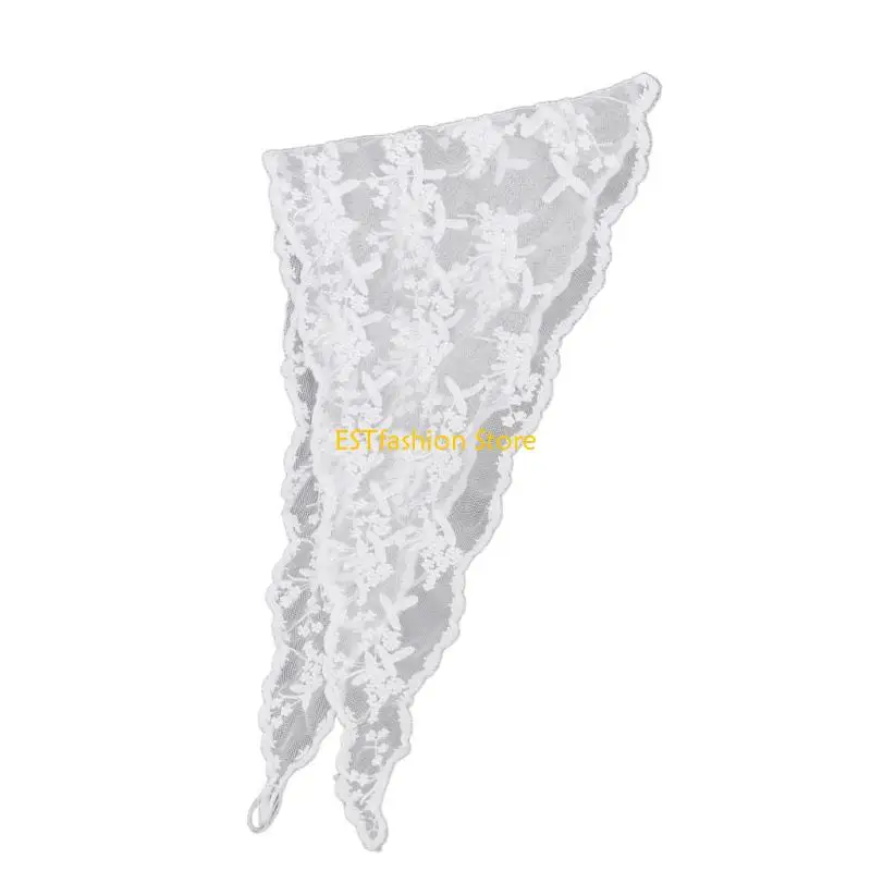 

Y5GC Elegant Lace Head Scarf with/without Lanyard Design Soft and Breathable Headwrap