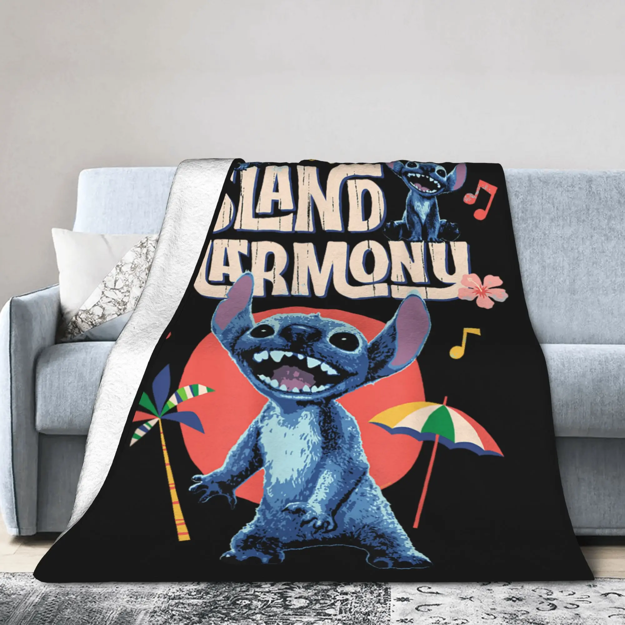 

Лило и Стич, плюшевые одеяла из фильма в прямом эфире, островная гармония, потрясающие пледы для кровати, дивана, дивана, 150*125 см, теплые